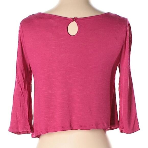 nwt American Rag cropped lace panel detailed pink keyhole shirt - Picture 6 of 6